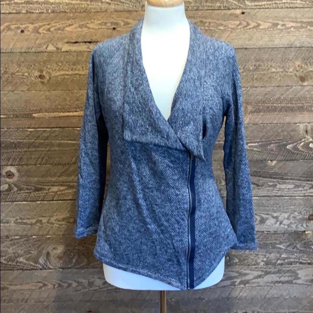INC Asymmetrical zipper cardigan